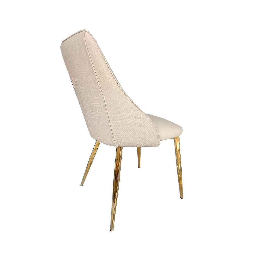 pu leather gold dining chair