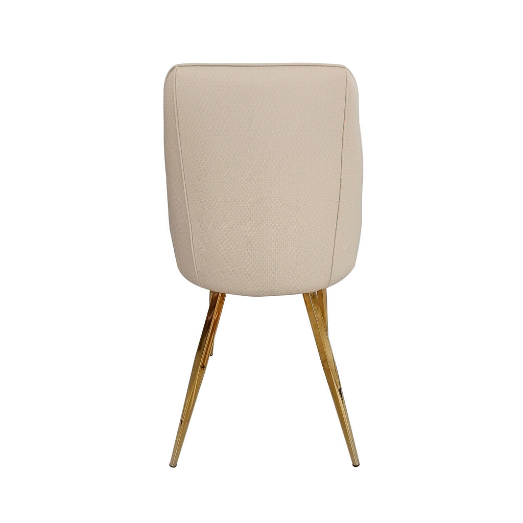 cream leather chair with gold legs