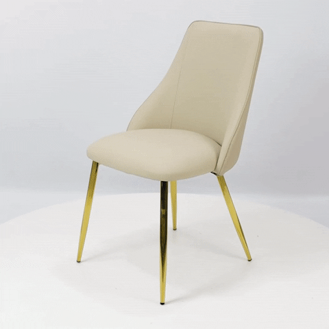 cream leather dining chair