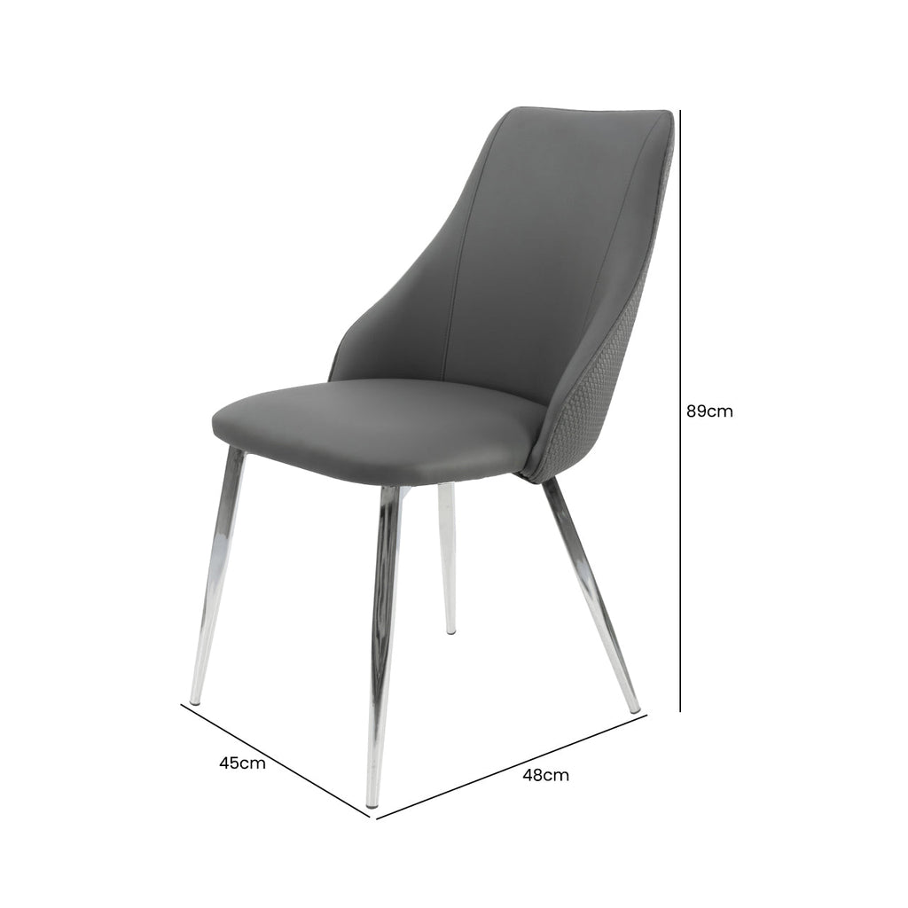 grey pu leather dining chair