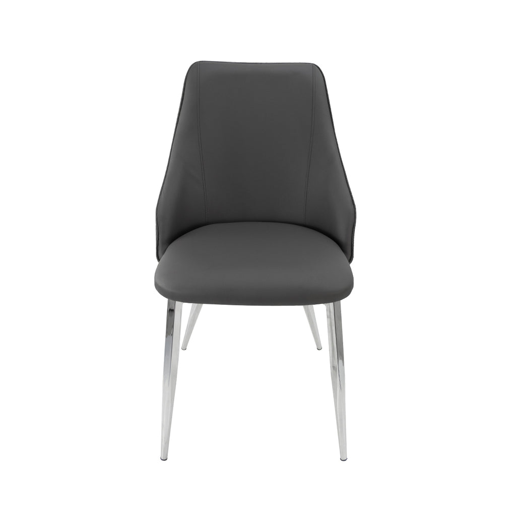 pu leather luxury grey dining chair