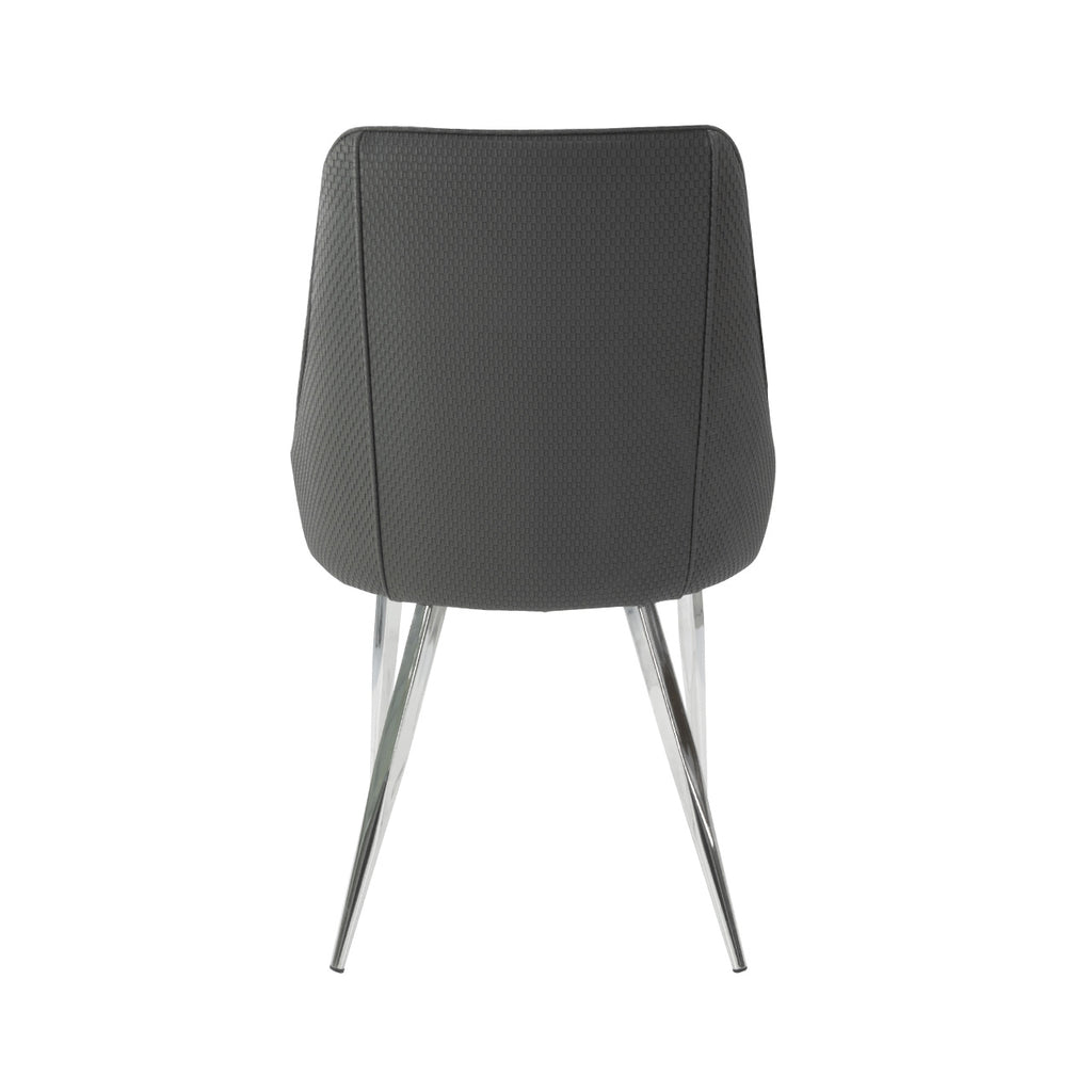 grey dining chair with chrome legs