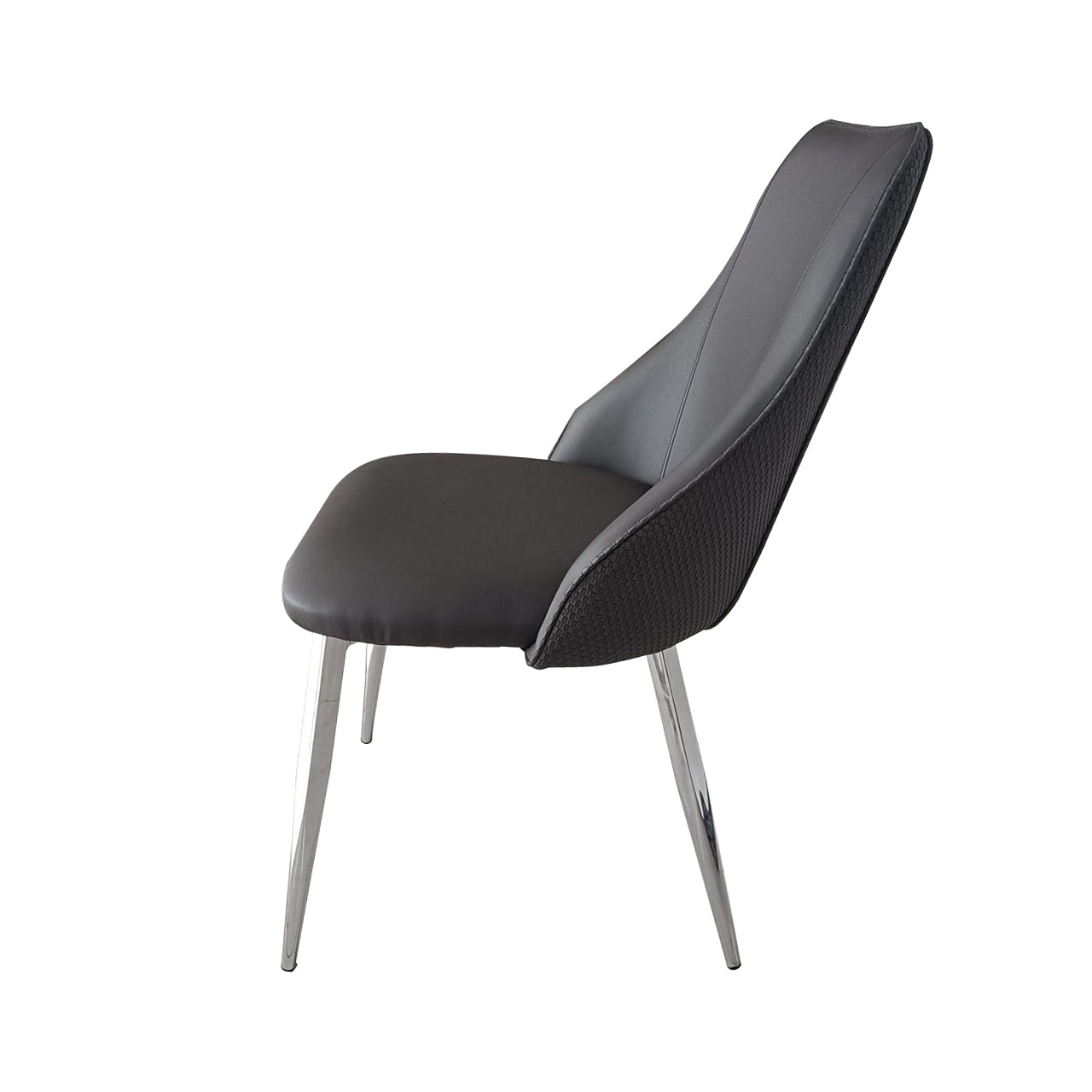 grey leather dining chair