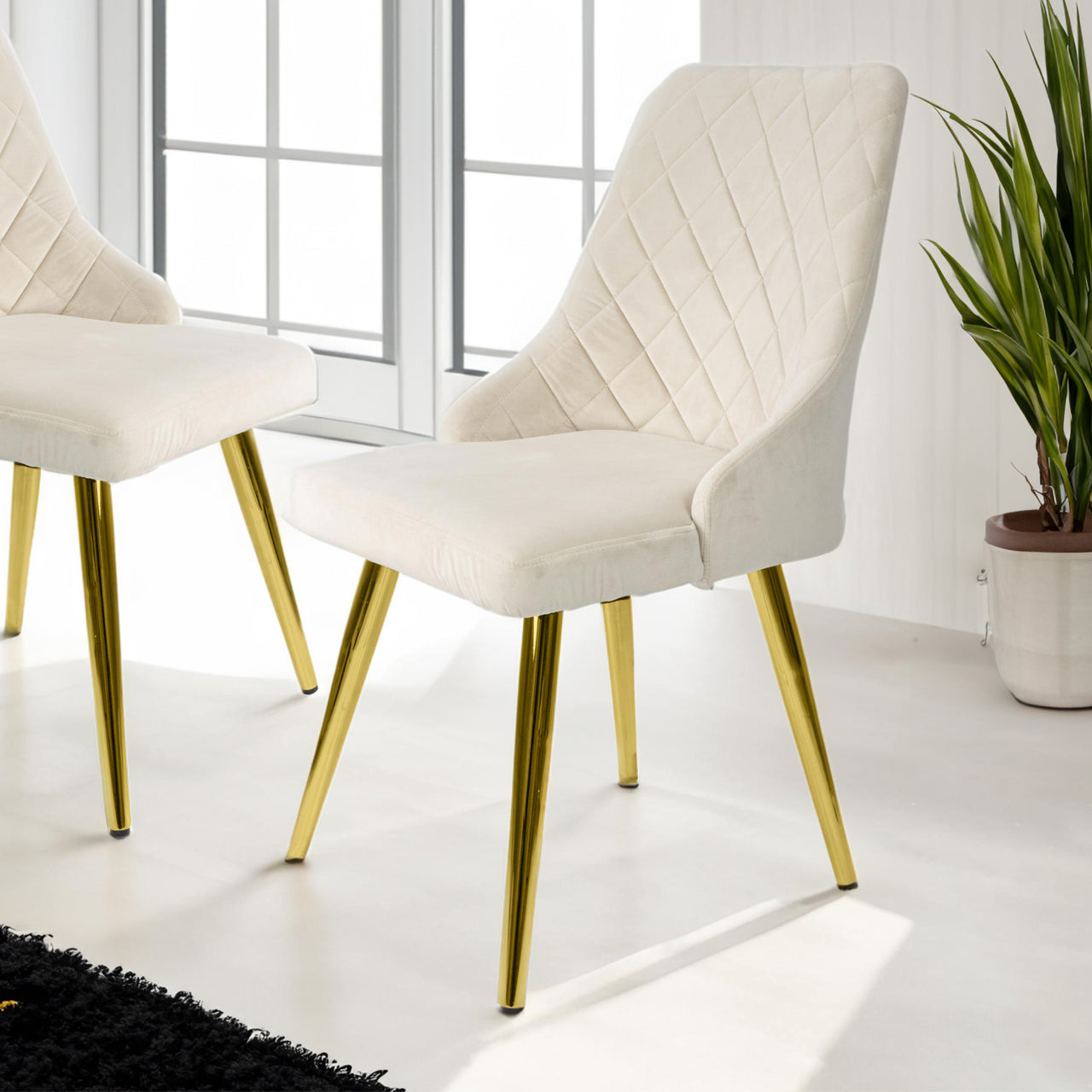 Cream and gold chair deals