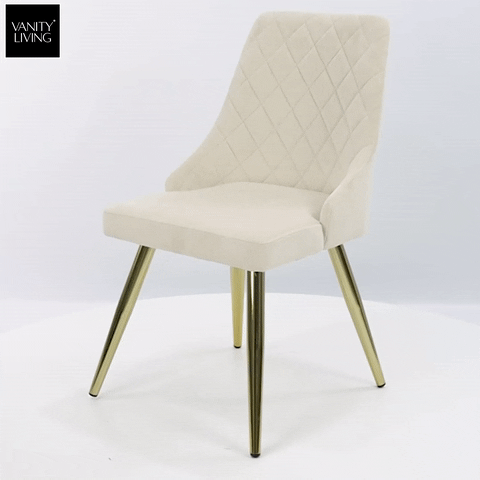 velvet cream dining chair
