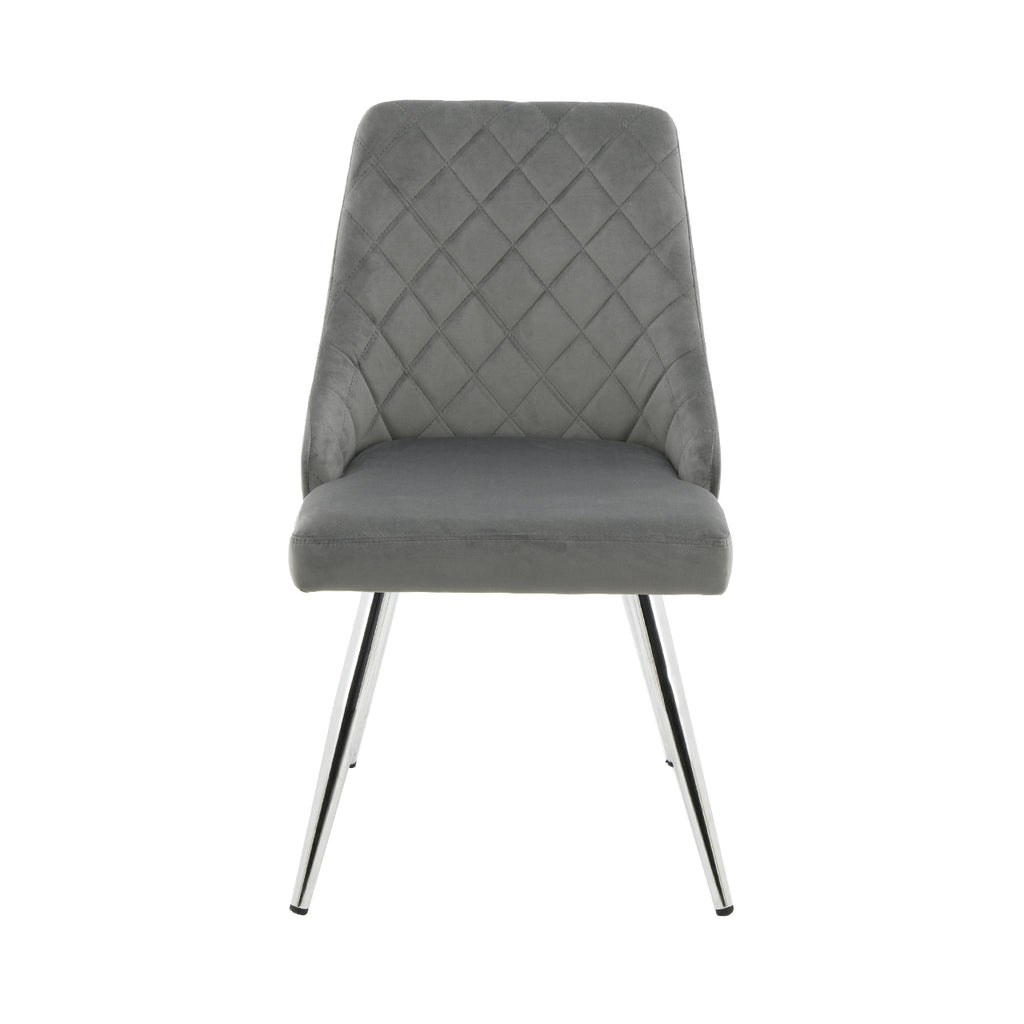 velvet chair with chrome legs