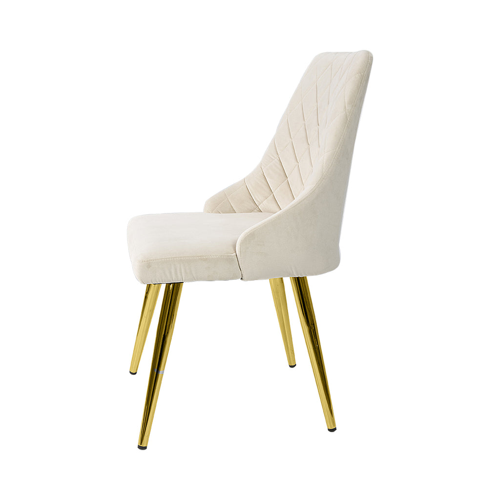 cream dining chair with gold legs