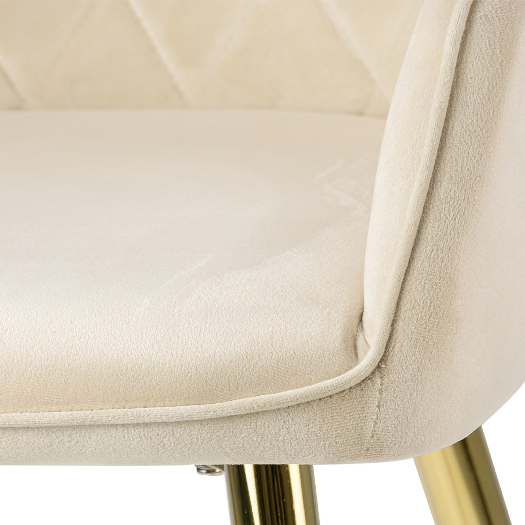 velvet cream dining chair