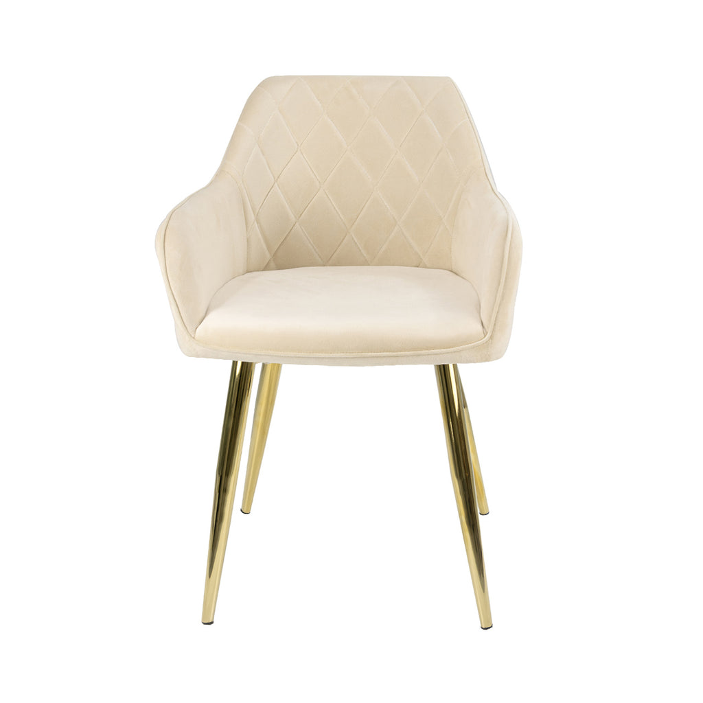 Cream velvet dining chair