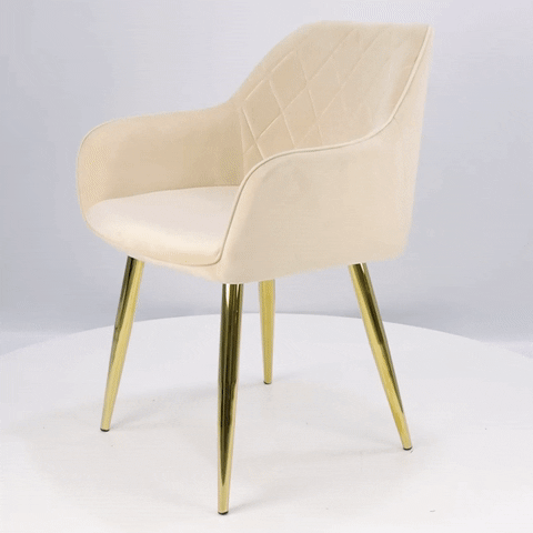 cream luxury velvet dining chair