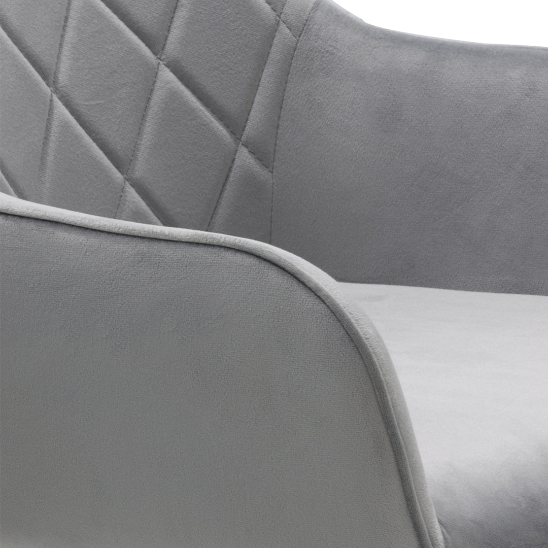 grey velvet dining chair