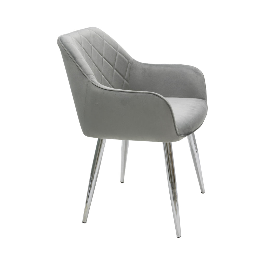 luxury grey velvet dining chairs in Dubai