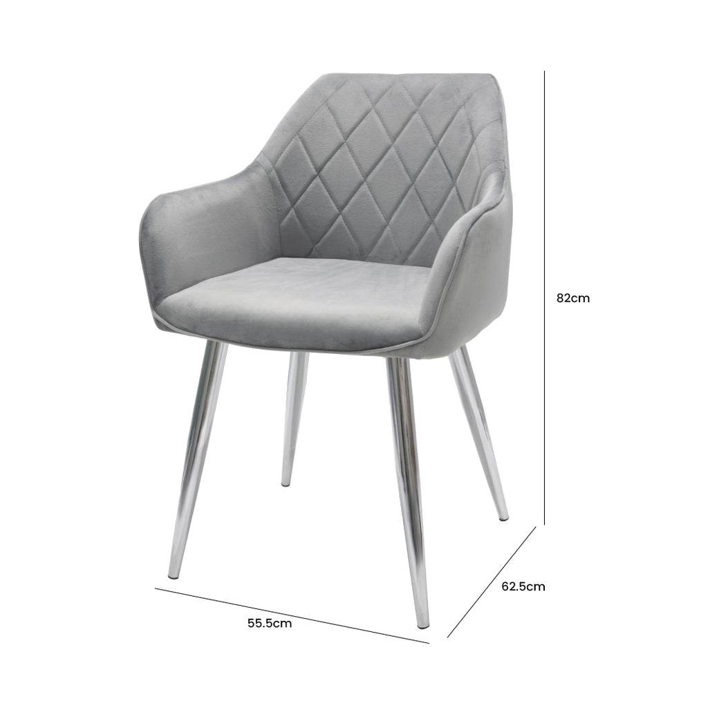 grey velvet dining chair