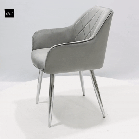 grey velvet dining chair 