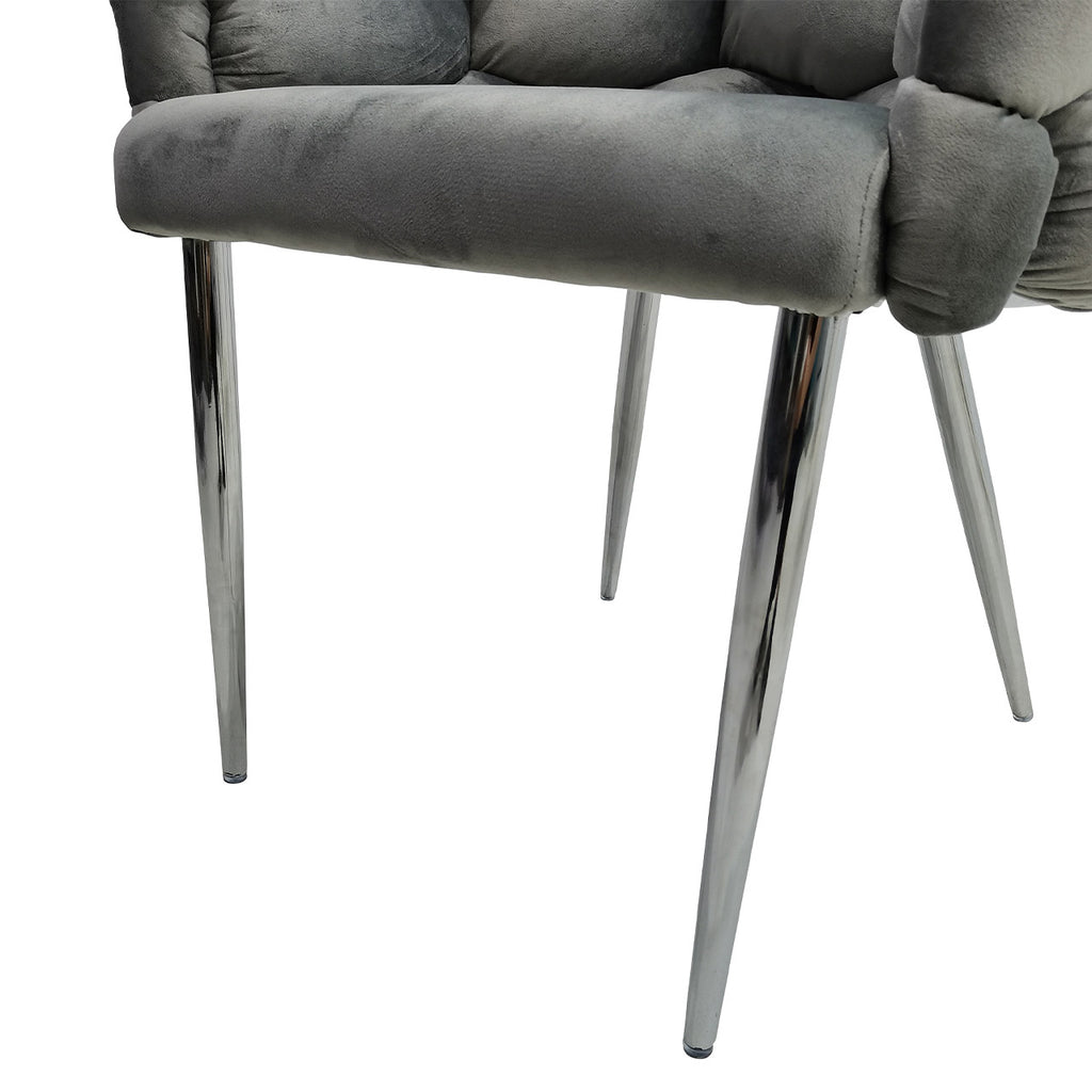 chrome bubble chair in grey color