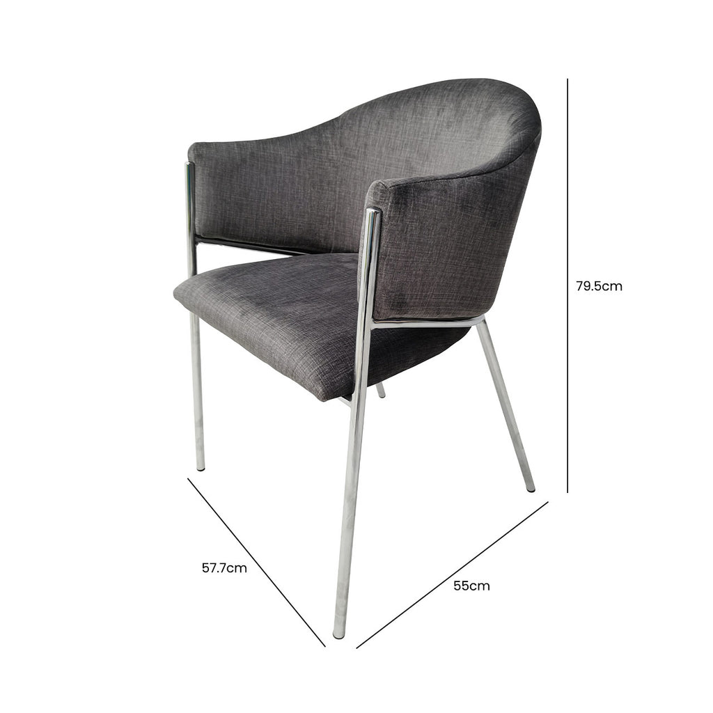 grey velvet dining chairs