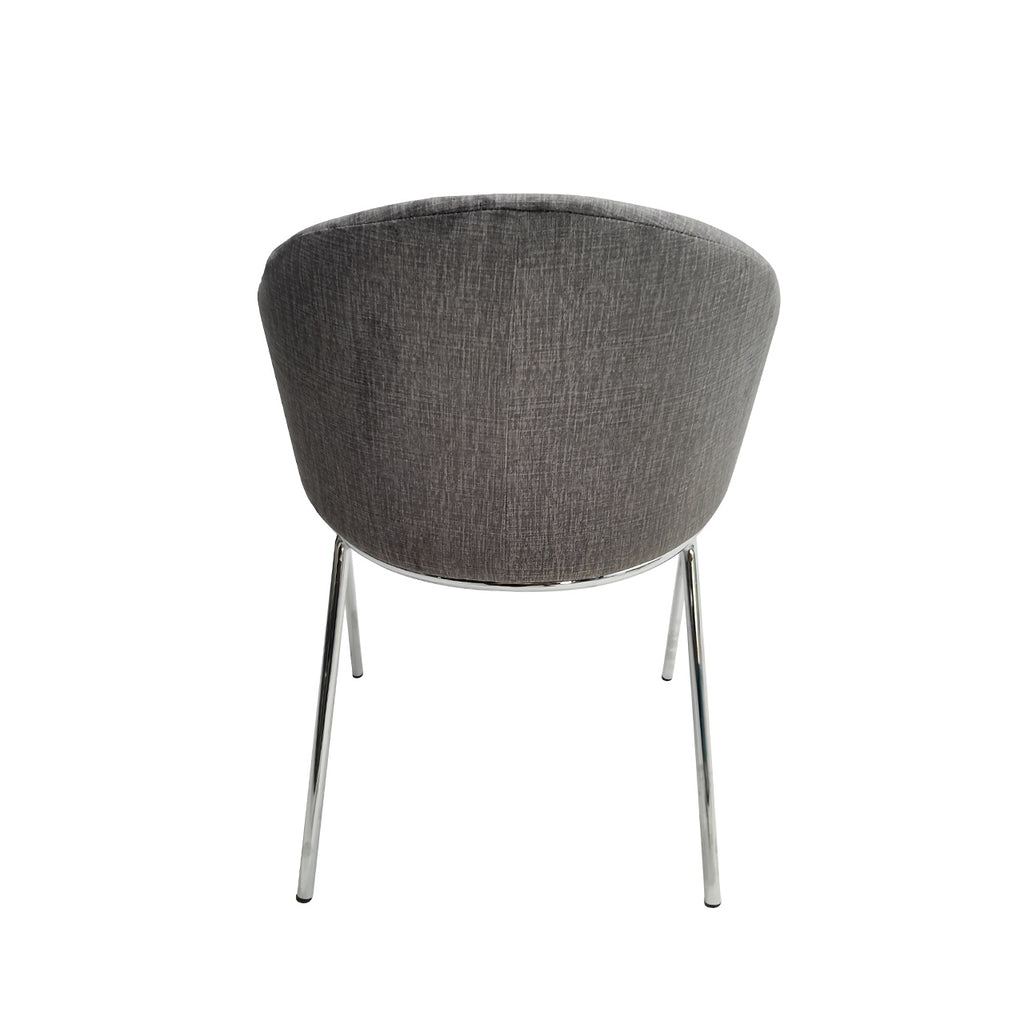 grey velvet armchair