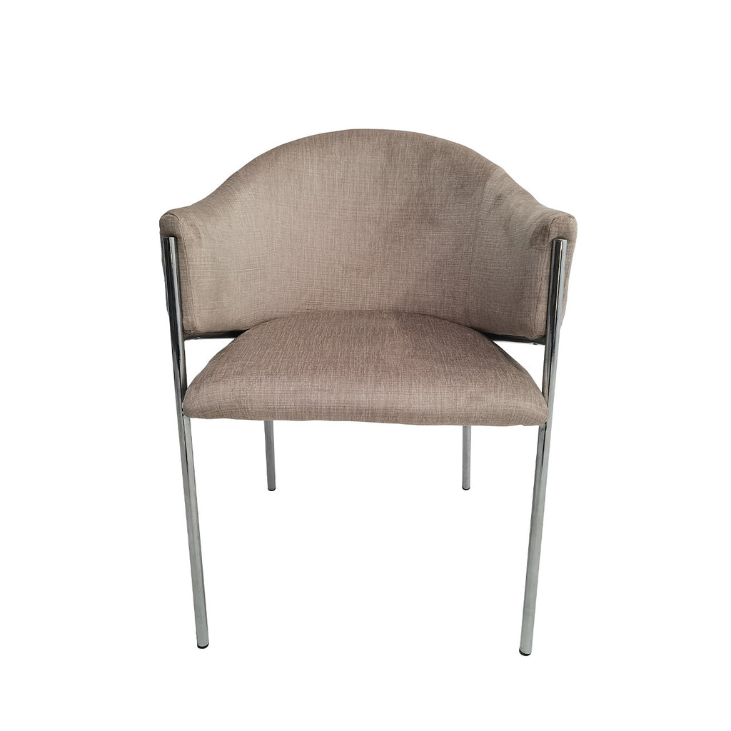 taupe velvet chair