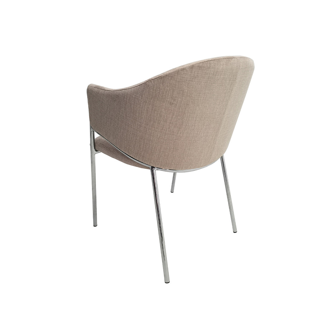velvet taupe chrome chair