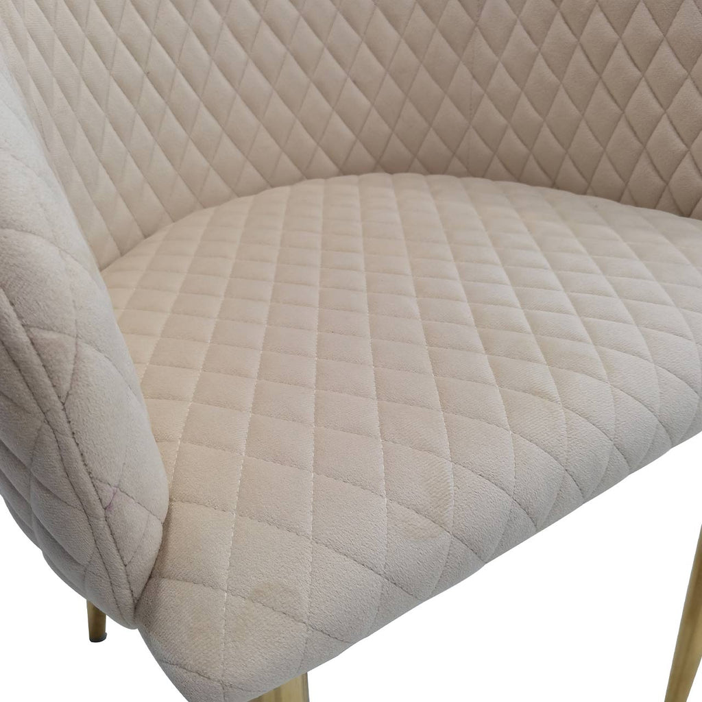 velvet cream chair