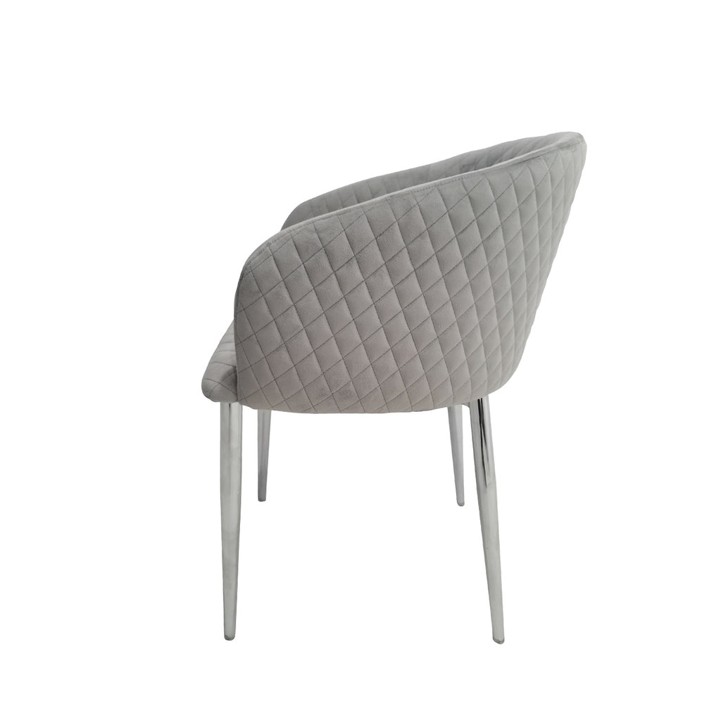 grey velvet chair