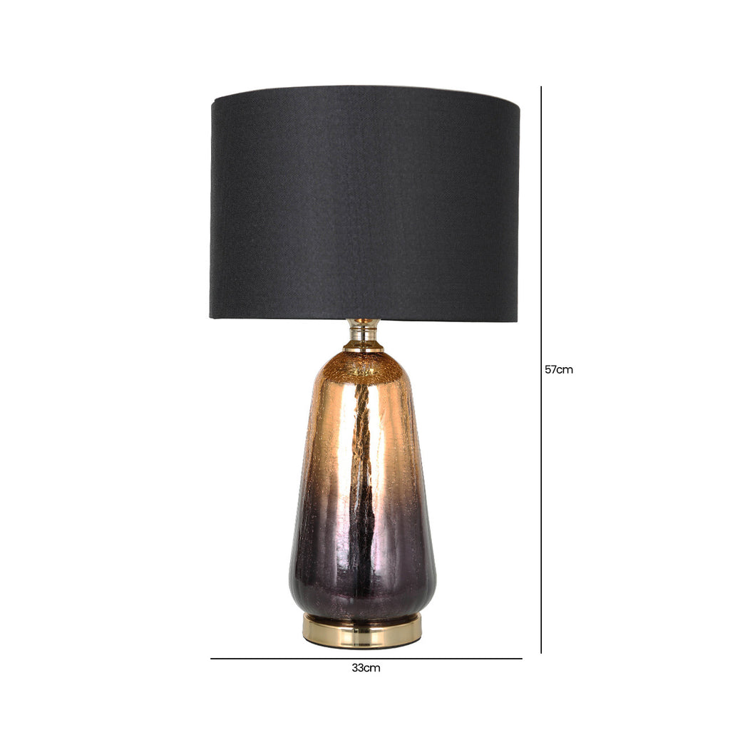 Gold & Black Ombre Glass Table Lamp