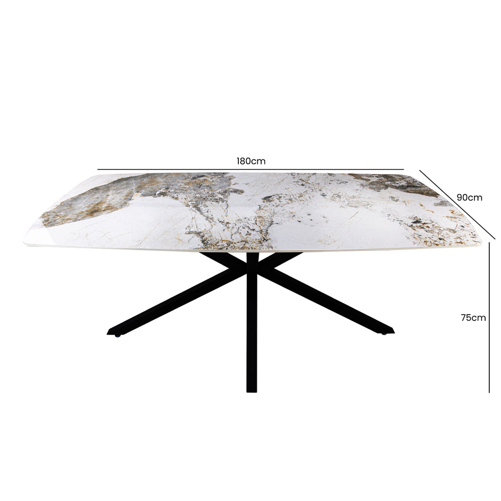 cream marble stone dining table