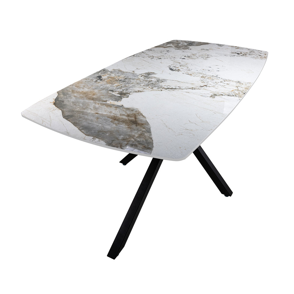 premium cream marble dining table