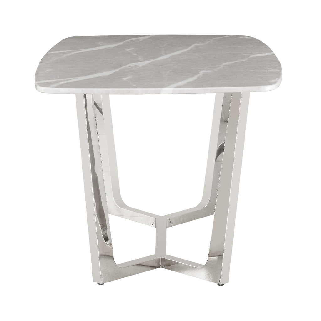 chrome base marble dining table