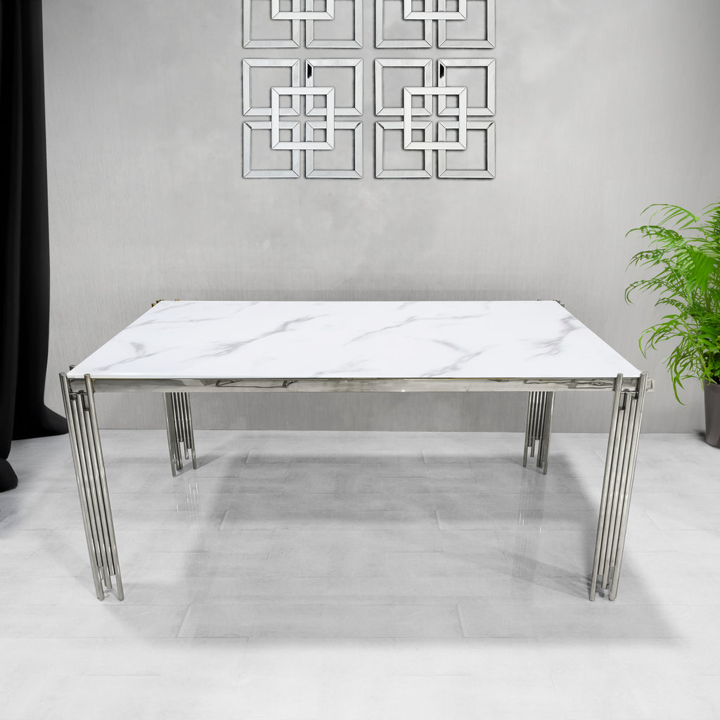 glass marble dining table