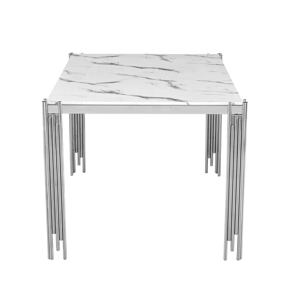 white marble glass dining table