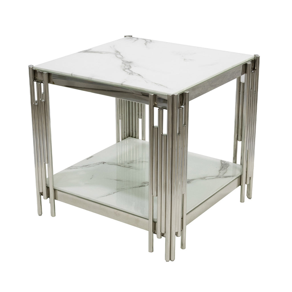 modern chrome side table