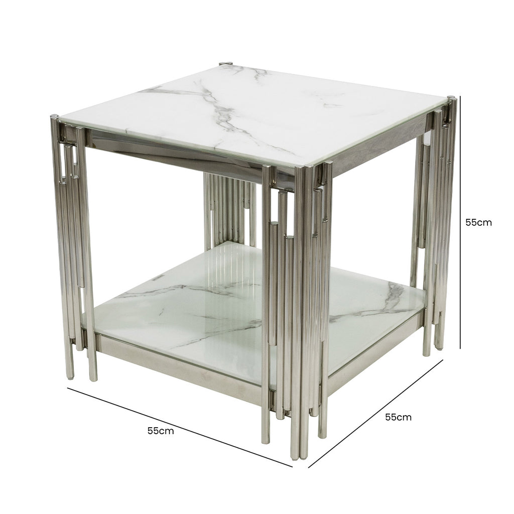 premium glass marble side table