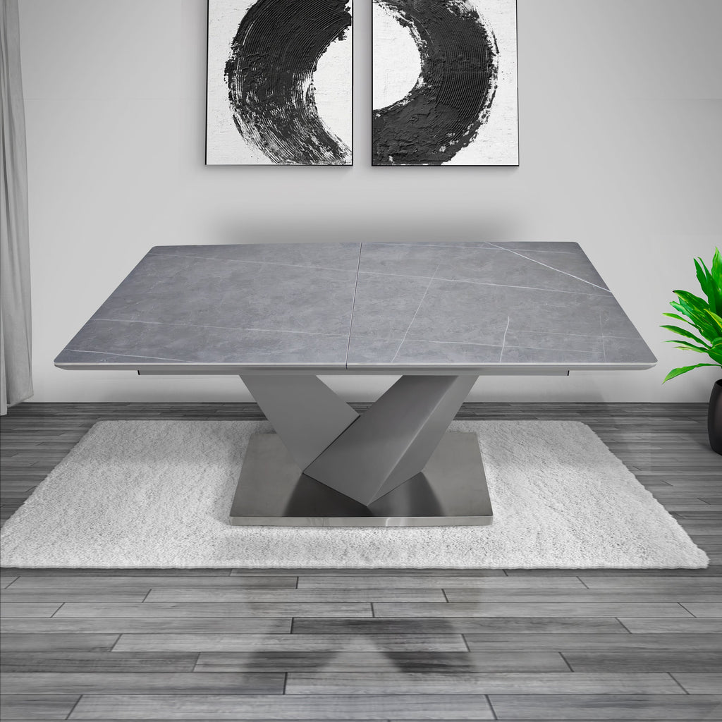 premium grey extendable dining table