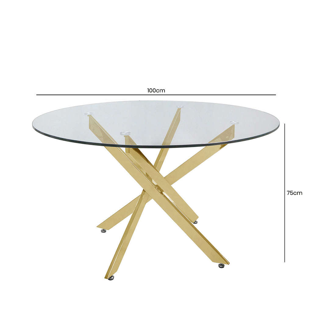 gold dining table with glass top