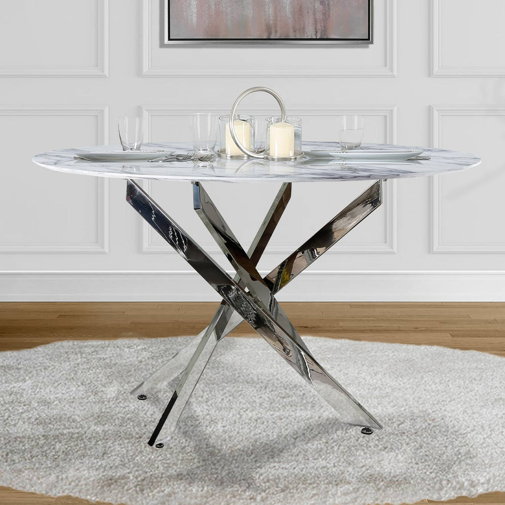 round marble dining table