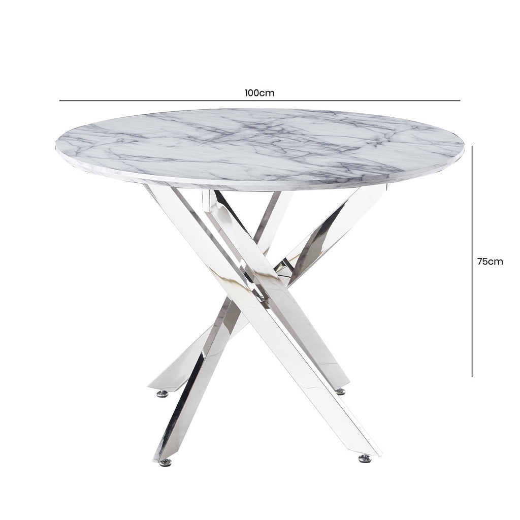 marble effect dining table