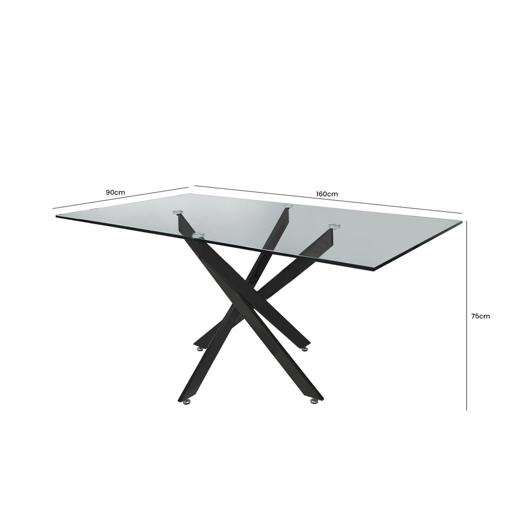 black dining table with glass top