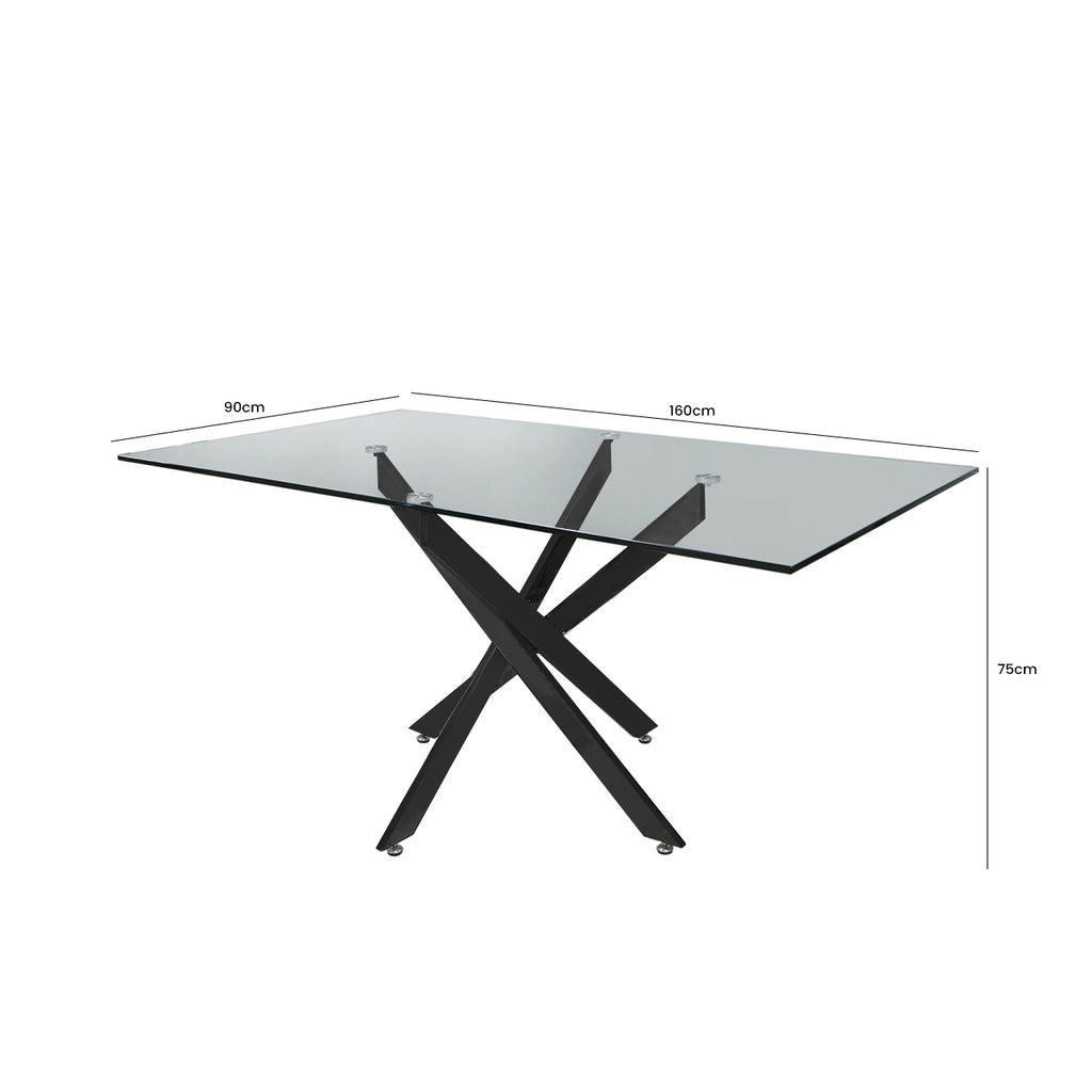 black glass top dining table