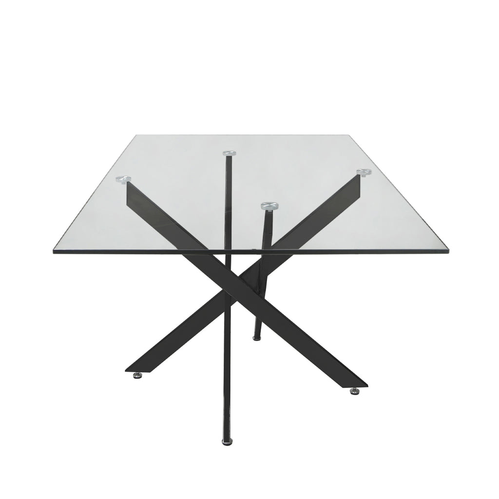 black dining table with glass top