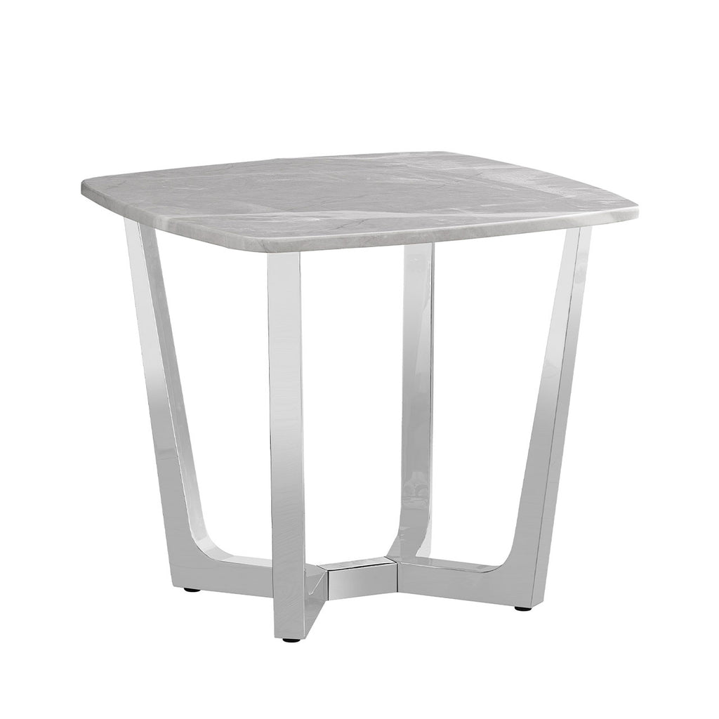 marble top grey side table