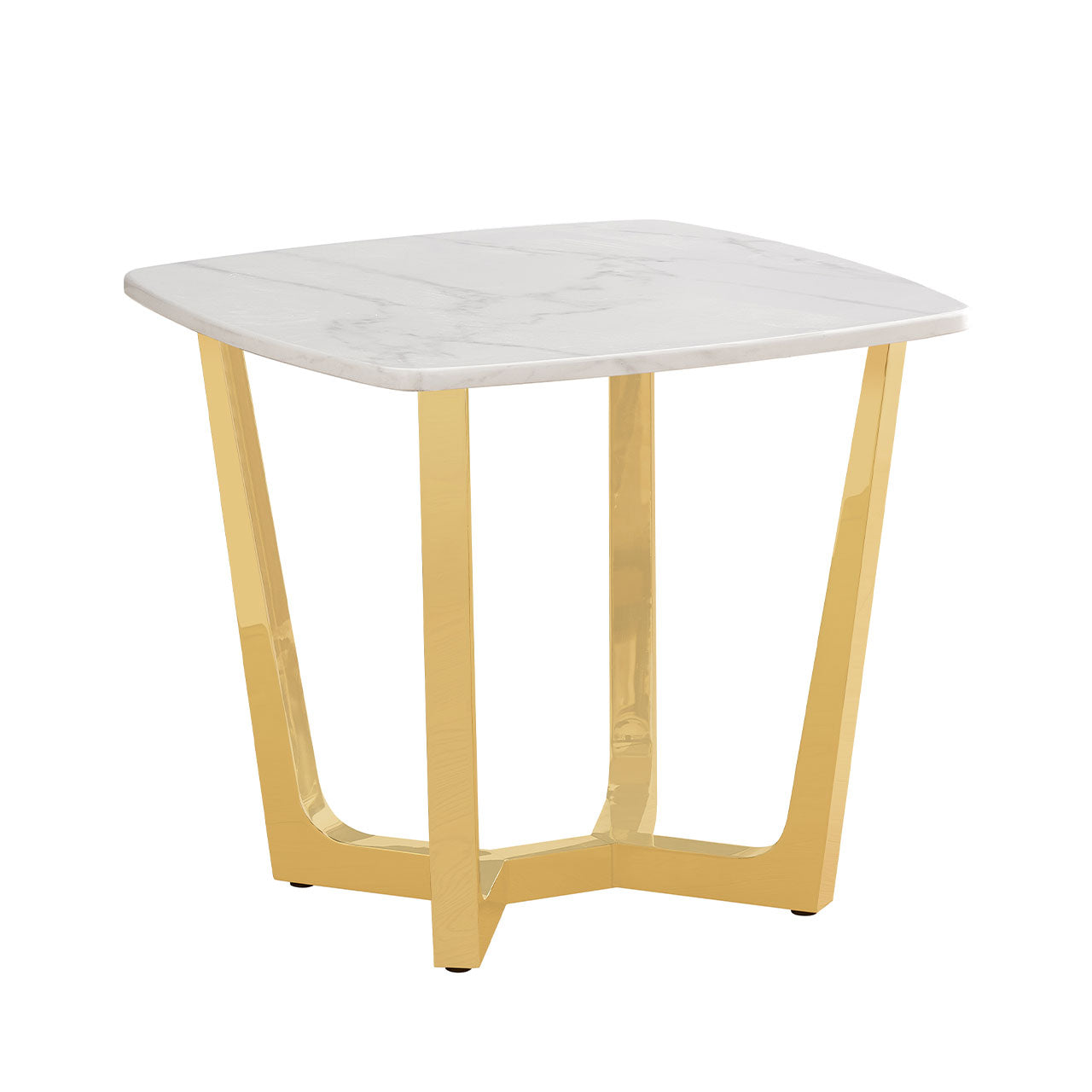 white marble top side table