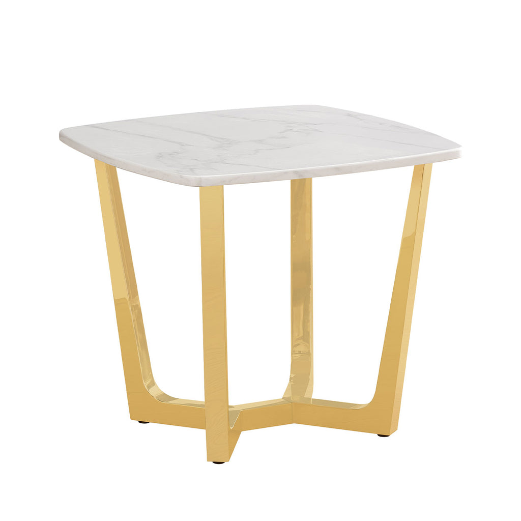 side marble table with gold base