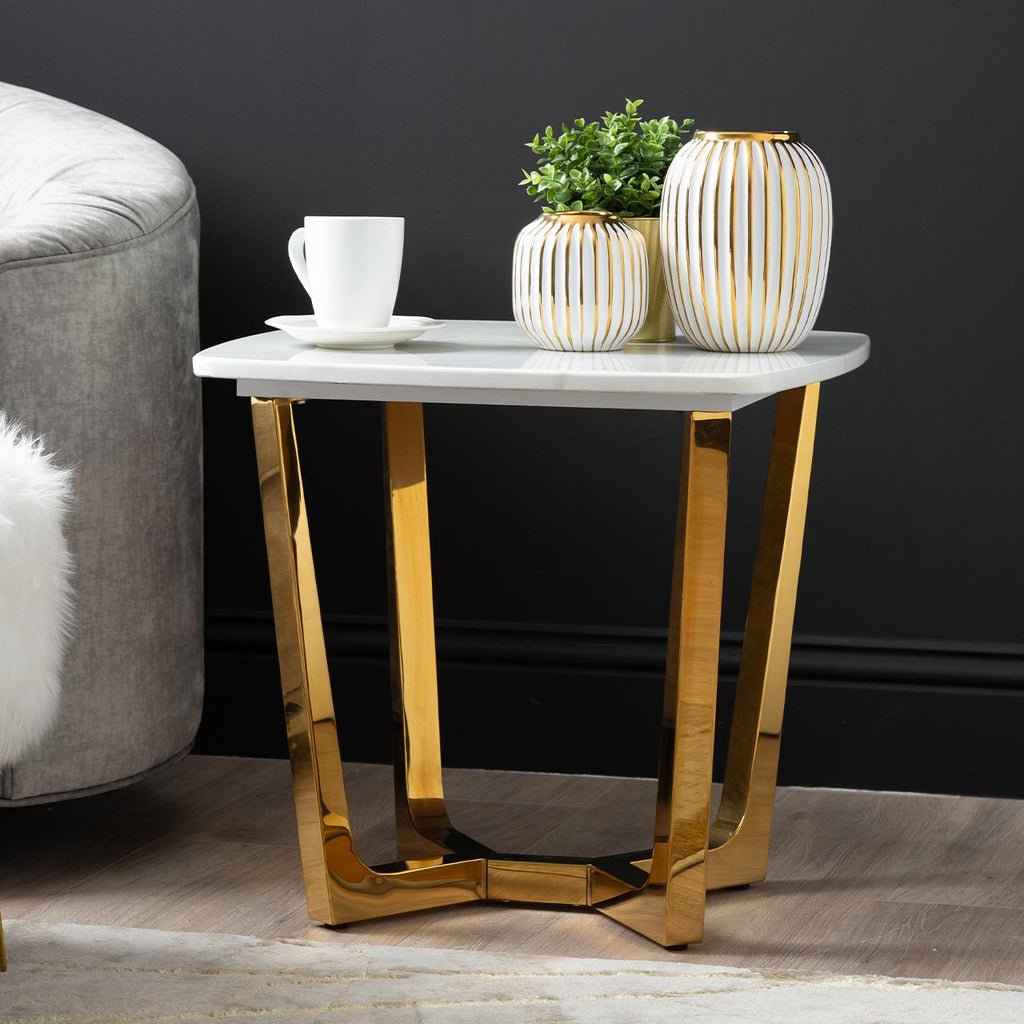 premium end table with marble top
