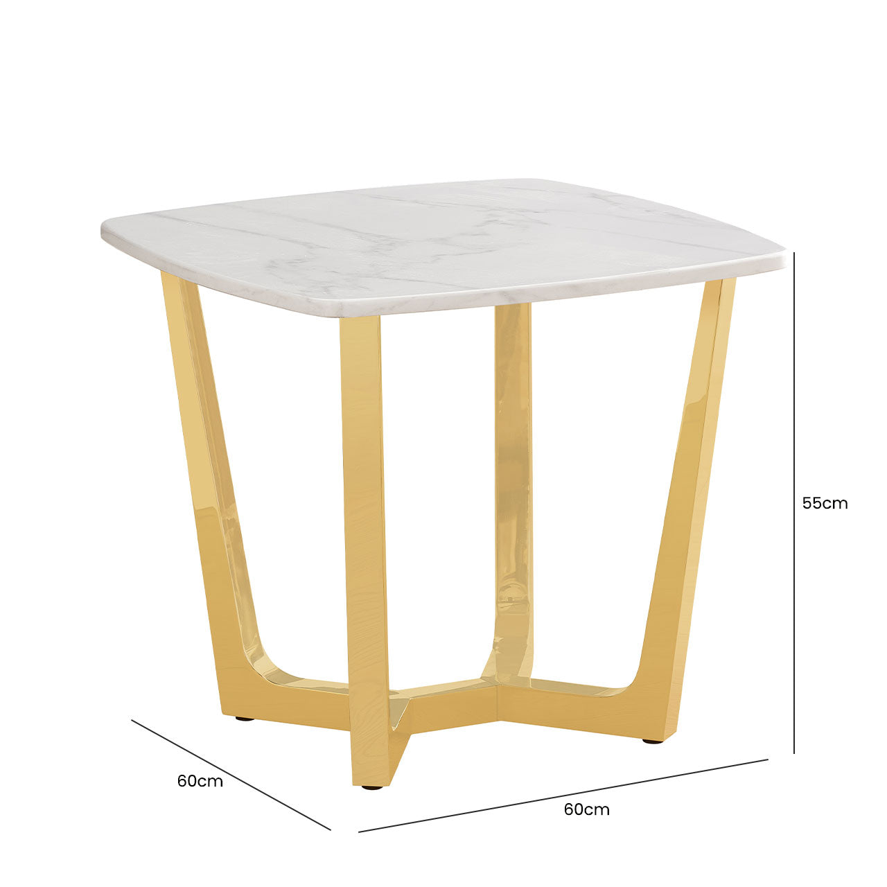 Gold marble top side table