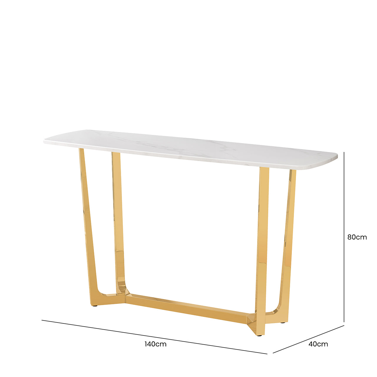 white marble console table