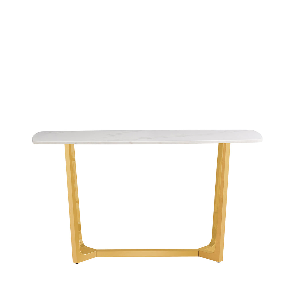 white marble top console table 