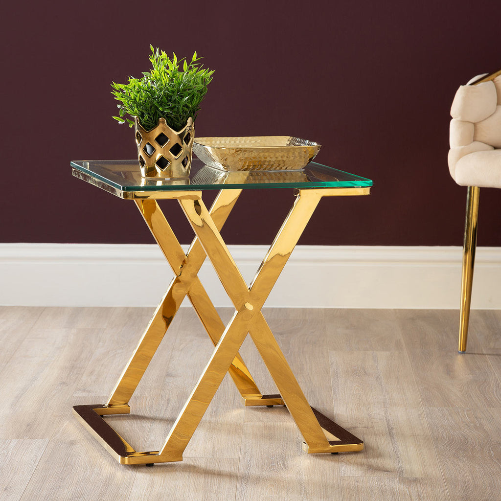 gold side table