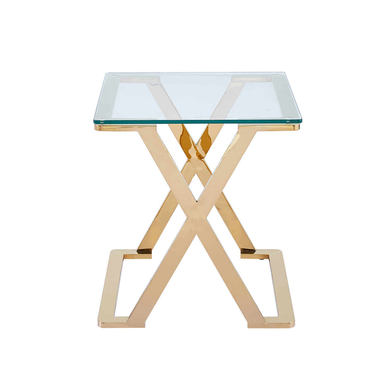 Gold stainless steel end table