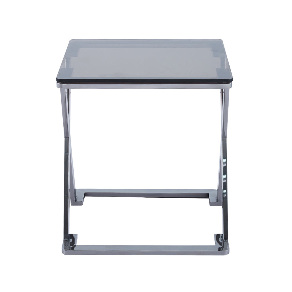 smoke glass end table